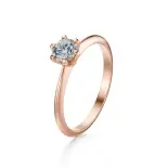 Pierścionek z dużym diamentem różowe złoto